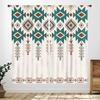 Western Cow Skull Curta,Beige Southwestern Bohemian Geometric Pattern Native Aztec Longhorn Head Cowboy Farmhouse Country