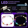 10 Stück LED-Blumenkronen-Stirnbänder Leuchtende Blumenkrone Girlande Blumenkopfschmuck Blumenkopfschmuck Frauen Mädchen Haarschmuck