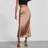 Elegant Satin Midi Skirt - Slim Fit, European Style