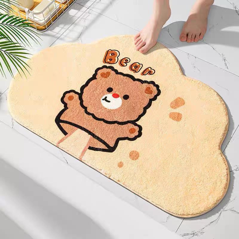 Rainbow Semi-Circular Imitation Cashmere Floor Mat Bathroom Door Suction Door Mat Toilet Cute Soft Non-Slip Foot Mat