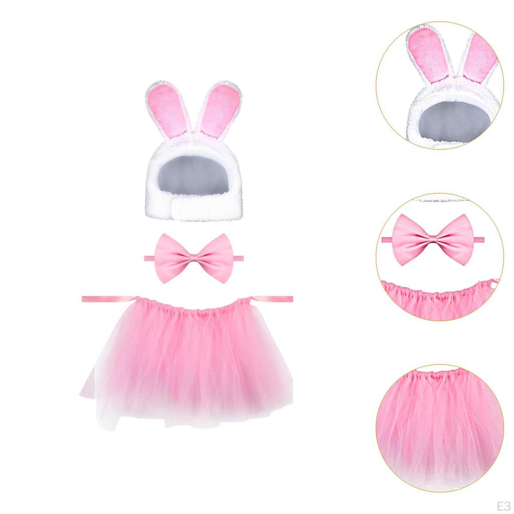 3 Pieces Cute Costume Bunny Cosplay Ears Accessory Outfits Fancy Dress Up for Festival