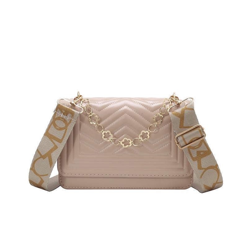 ashion temperament simple small bag women's new fashion women's bag autumn and winter wide shoulder strap trendy shoulder messenger bag