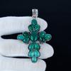 Green Onyx Cross Pendant, 925 Sterling Silver Handmade Jewelry, Green Onyx Silver Pendant, Party Wear Jewelry For Women's, Pendant Party Wear Gift