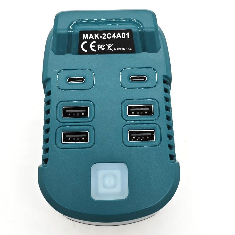 Portable Home Inverter Adapter for Makita 18V Lithium Batteries Power Bank Supports Type-C Input and Output for Outdoor Camping