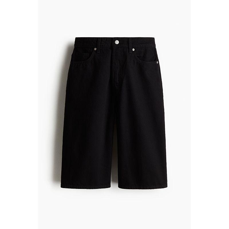 

HM Women s Jeans 2025 Fall New Arrival High Waist Knee-Length American Style Fifth Jeans Shorts 1258582 Black 165/76