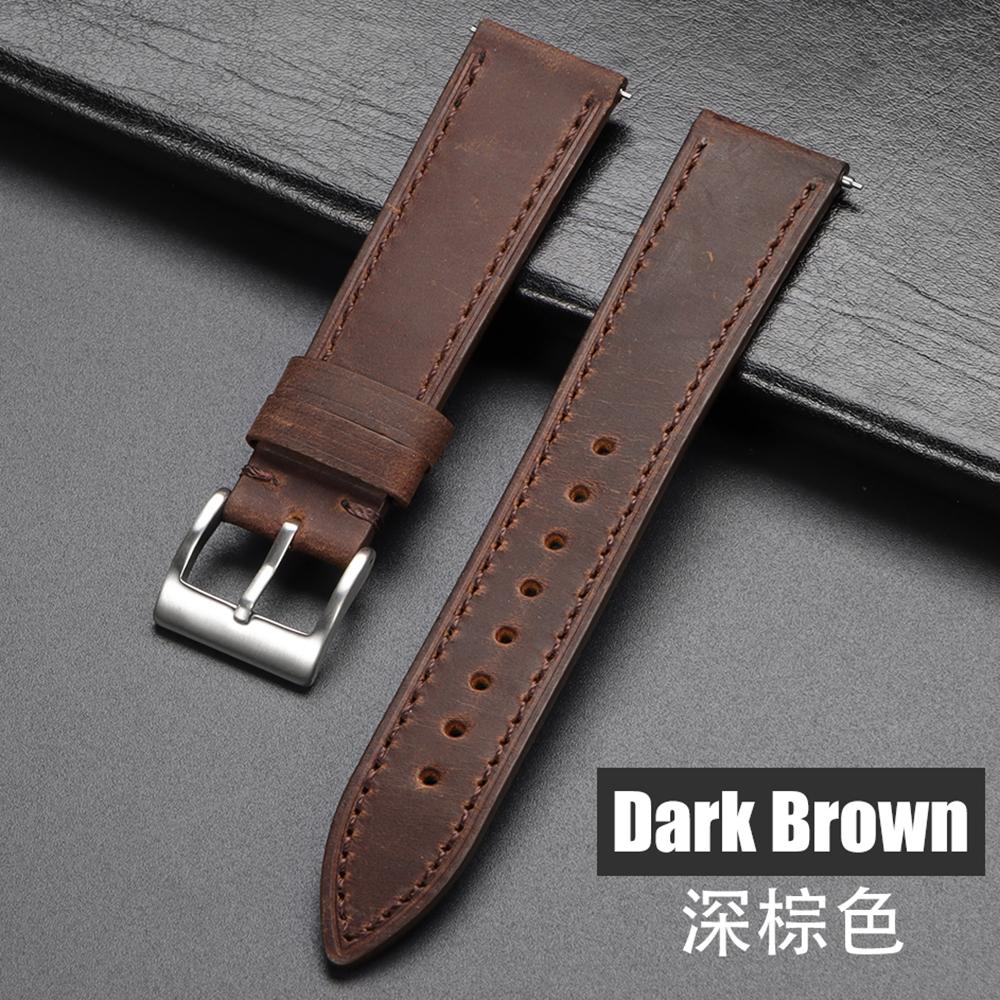 Quick Release Vintage Retro Genuine Leather Watch Band 18mm 19mm 20mm 21mm 22mm 24mm Crazy Men Women Straps Horse Watch Bracelet
