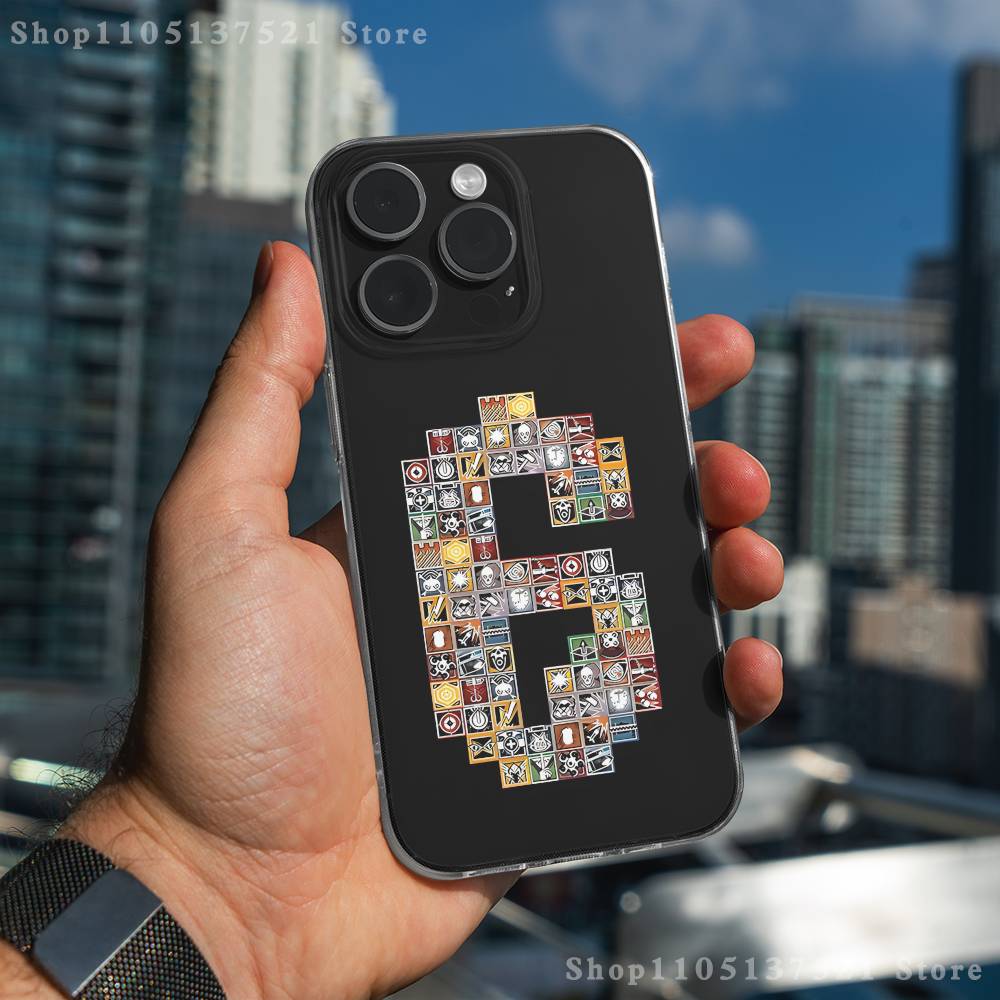 

R-Rainbow Game S-Six Phone Case For iPhone 17,16,15,14,13,12,11 Pro,Max,Plus,X,XS,XR,SE4,E Mini Transparent Soft Cover iPhone11PROMAX