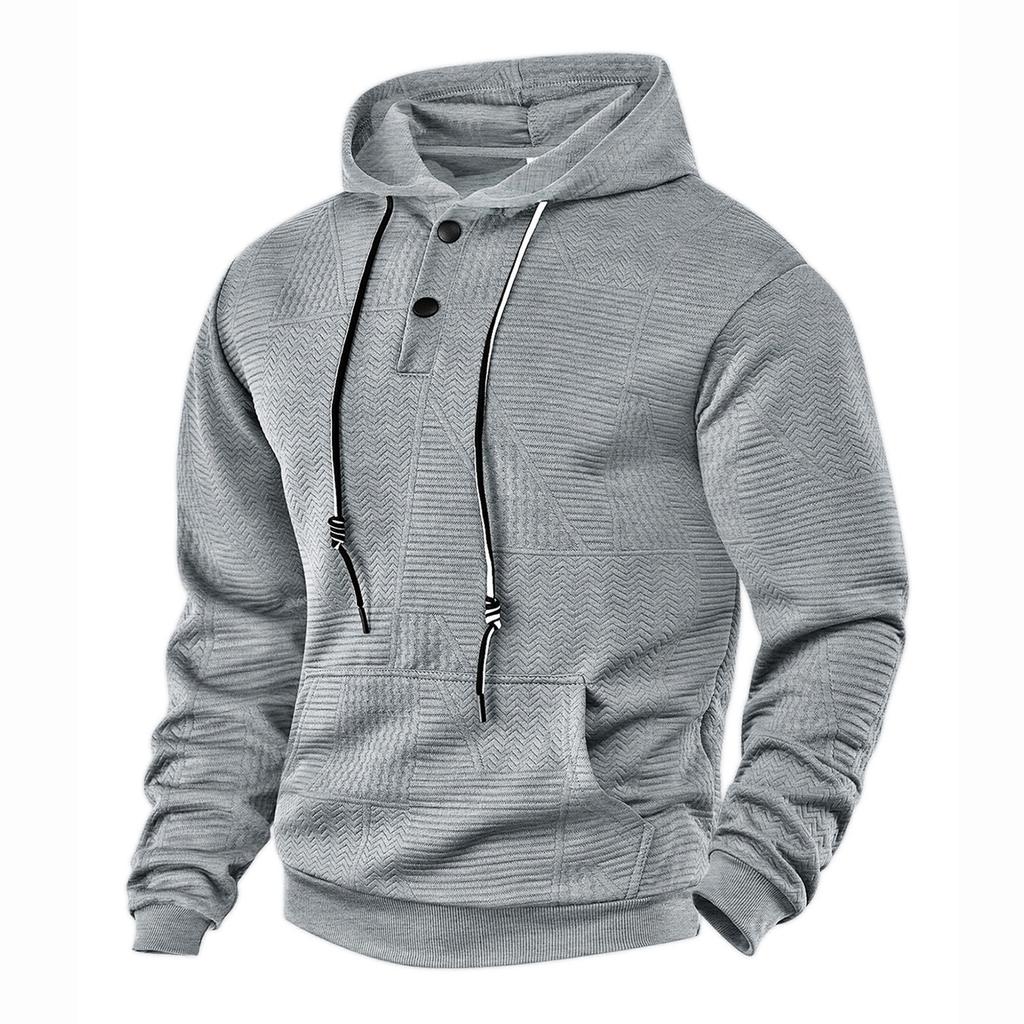 Men's Casual Long Sleeve Pullover Hoodie for Fall Winter Sports and Everyday Wear