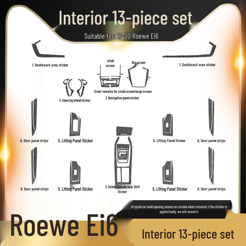 Roewe I5/i6/i6max Black Warrior Brushed Interior Control Sticker