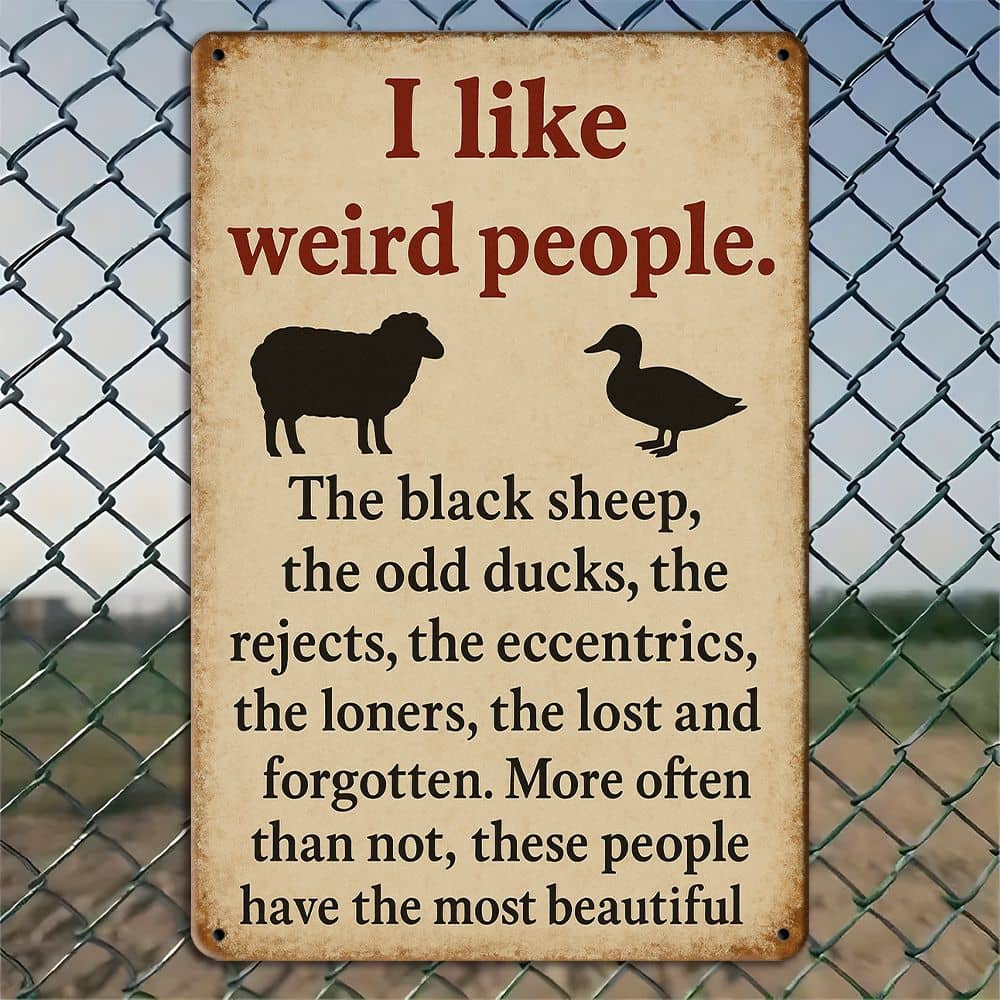 

I Like Weird People humorous vintage metal sign. чистый
