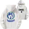 Edwards Timberwolves N.. Maglia a felpa con cappuccio a 5 stampe top largo autunno e inverno velluto ispessito sportivo alla moda