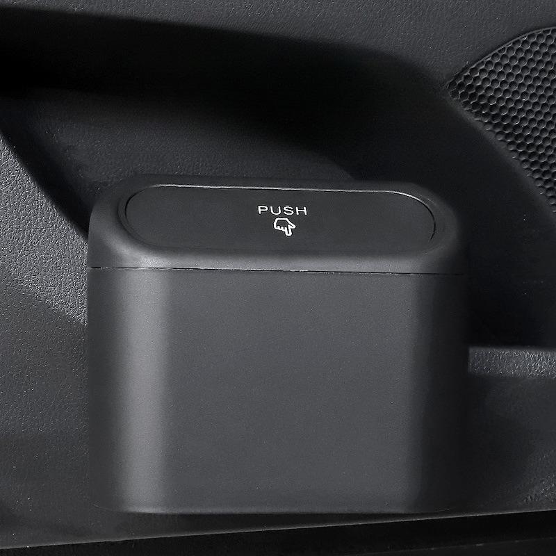 Lixeira de Carro com Tampa, Lixeira de Veículo Organizador Porta Lixo com Um Rolo de Sacos, Mini Lixeira de Armazenamento à Prova de Vazamentos para Carro, SUV, Escritório