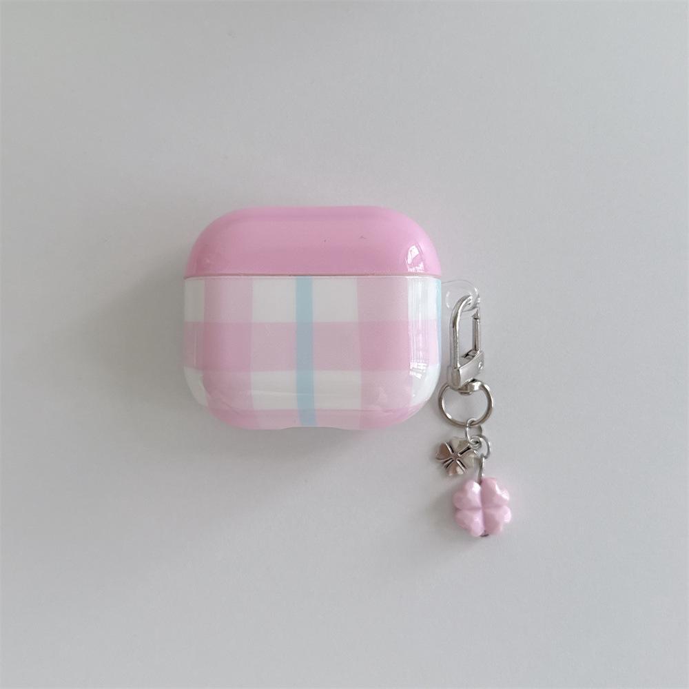 Simple Contrasting Color Plaid Apple Earphone Cover for AirPods 1 /1 Generation Fun Pendant Case PRO1 Niche PRO1