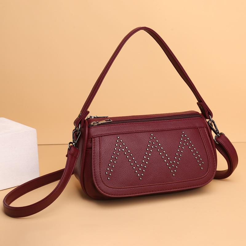 

Простая и универсальная сумка через плечо, модная сумка для мамы из мягкой кожи, повседневная и легкая сумка через плечо.