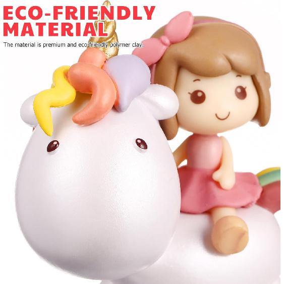 Toyvian Mini Unicorn Cake Decor Cartoon Unicorn Cake Topper Resin Figure Unicorn Cake Topper for Little Girl Birthday Party Decor Kids Unicorn Figure