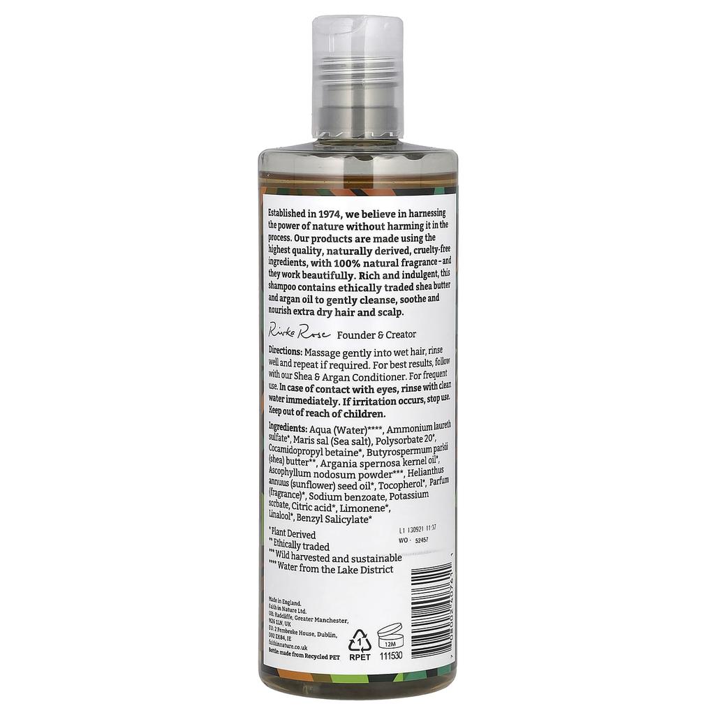 FAITH IN NATURE Shampoo, für trockenes/extrem trockenes Haar, Shea & Argan, 13,5 fl oz (400 ml)