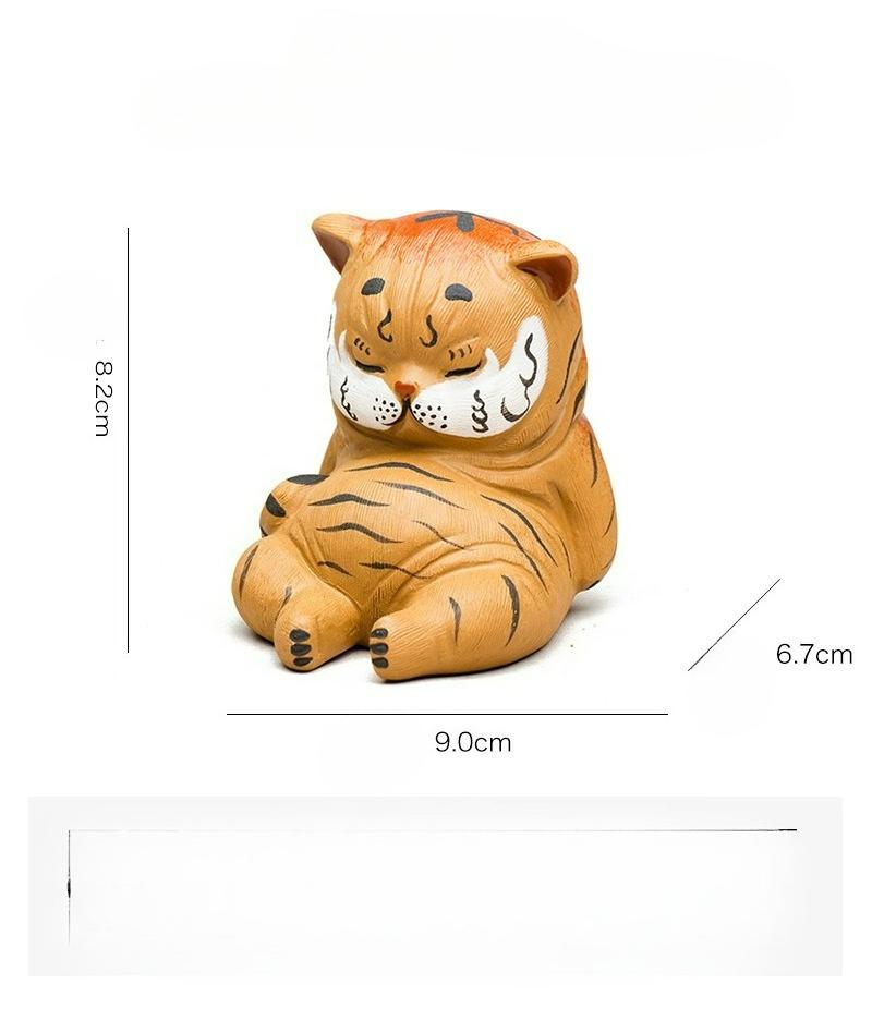 Purple Sand Tea Pet Little Tiger Ornament Zodiac Pulling Hair Mud Painting Hand Made Cute Tea Play Tea Set Accessories Can Be Raised
