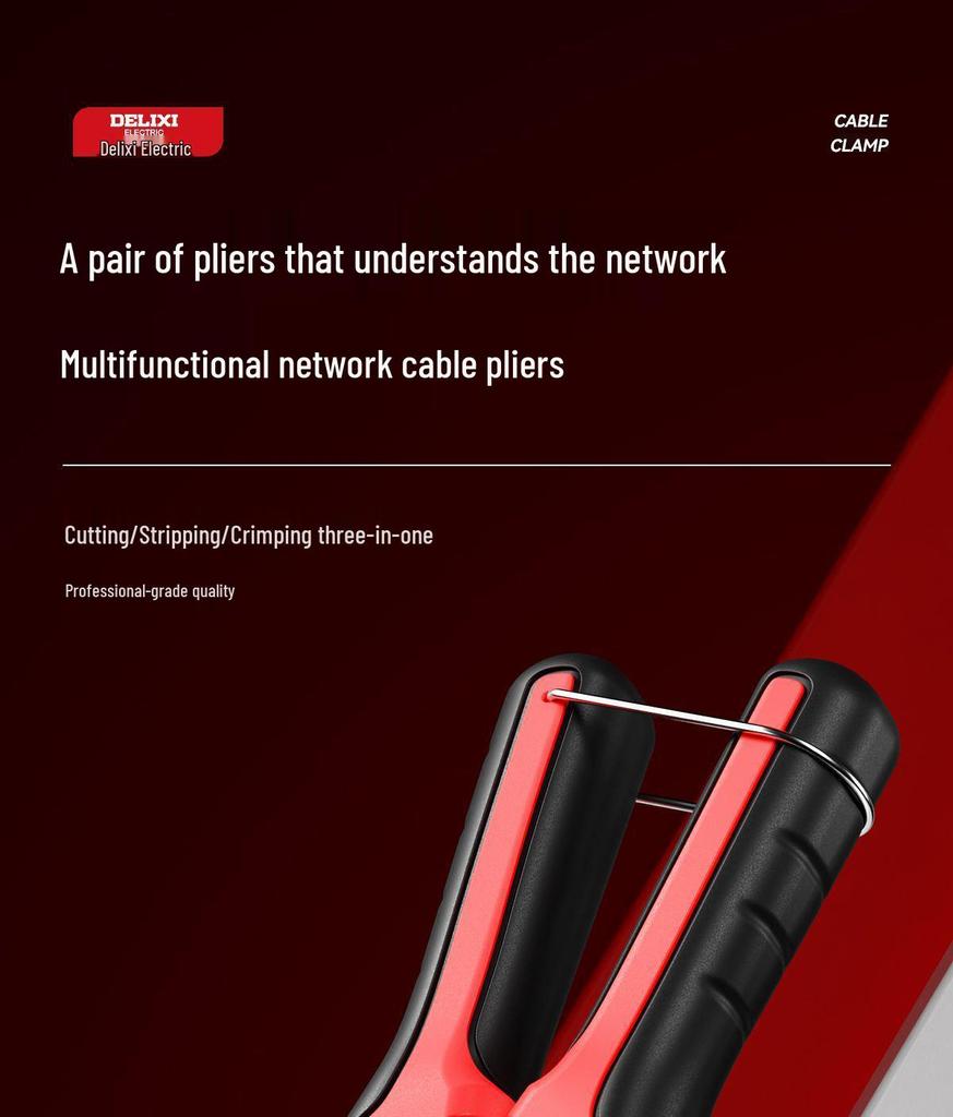 Professional Grade Network Cable Crimper Set with Wire Stripper and Cutter for Category 6 and 6P8P Crystals