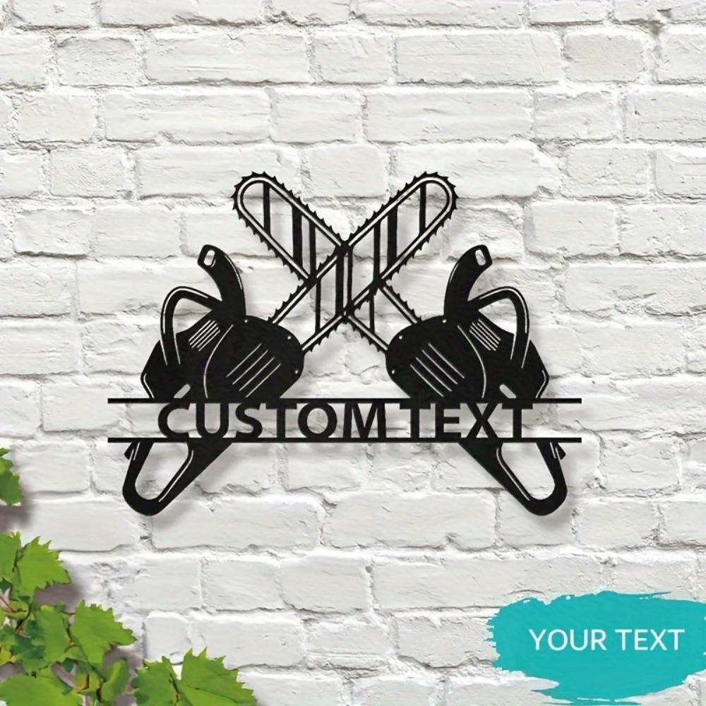 Custom Chainsaw Metal Wall Sculpture, Personalized Forester Name Plate for Den & Home Decor, Easy-Hang Custom Sign, Wall Art