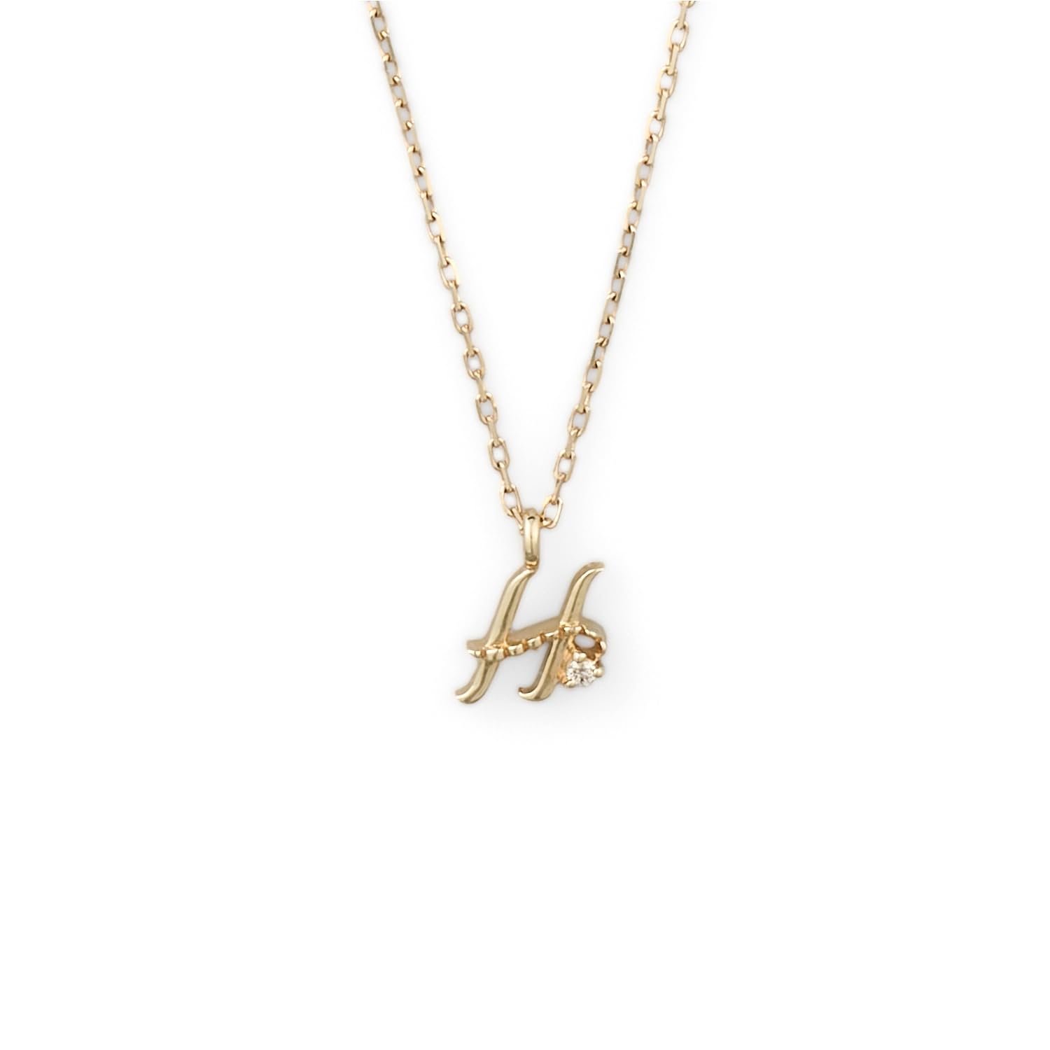 

Initial diamond necklace [Agate] WEB limited H/K10 білий
