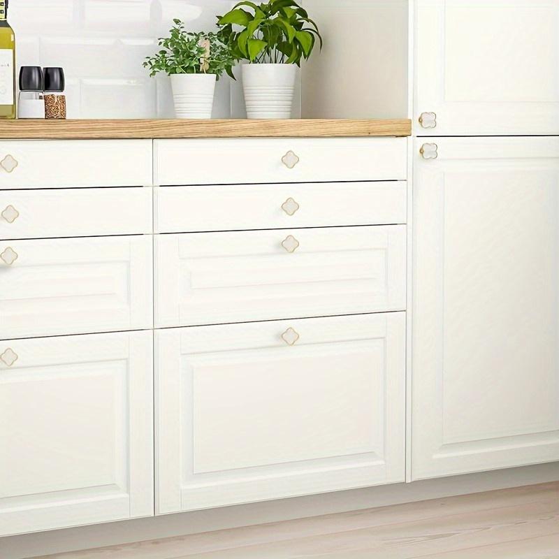 4pcs Elegant Four-Leaf Clover Pull Handles - Polished Zinc Alloy Cabinet and Drawer Pulls with Rust-Free Finish, Ideal for Kitchen, Bathroom