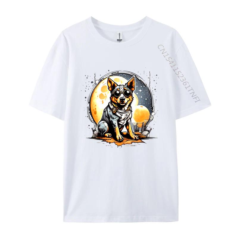 Australian Stumpy Tail Cattle Dog TShirt Cotton Tops Tees for Men T Shirts Green And White Graphic T Shirt S