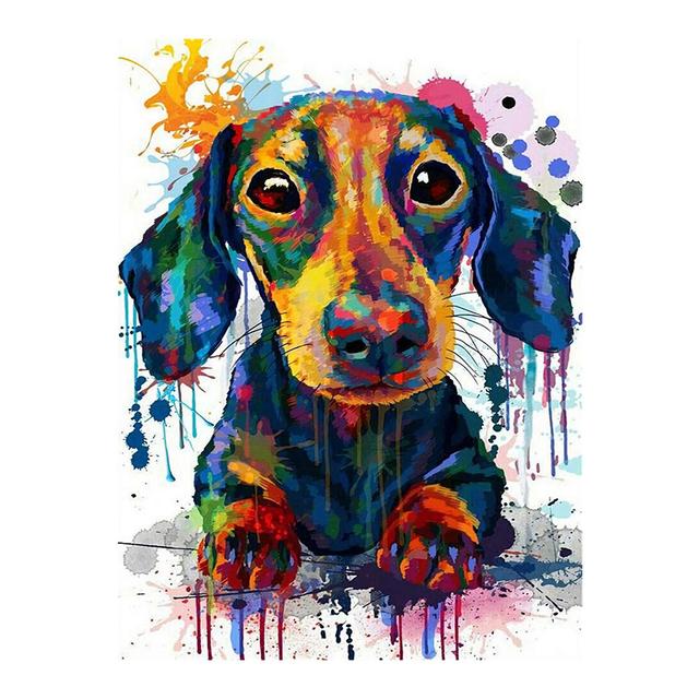 Abstract Cute Animal Canvas Painting Graffiti Art Dog Posters and Prints Modern Wall Art Pictures for Home Decoration No Frame