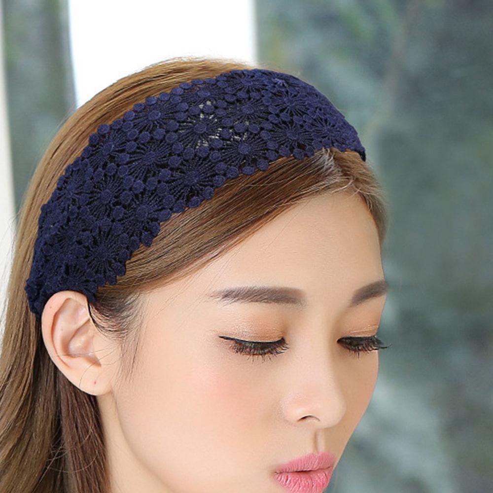 Flower Cloth Make Up Korean Style Hair Wear Women Hair Accessories Lace Headband Wide Side Hairband