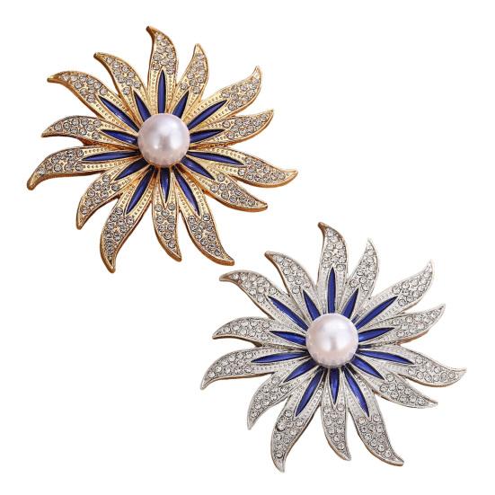Sonnenblumen-Form Brosche für Damen, Strasssteine eingelegte Brosche für Kleid, Mantel, Schal, Vielseitiges Broschen-Accessoire für Mutter, Hochzeit