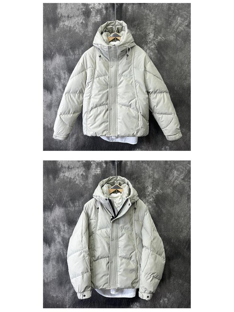 Herren Modische Verdickte Daunen-Pufferjacke mit Kapuze - Winterwärme mit Hochwertigen Weißen Entendaunen