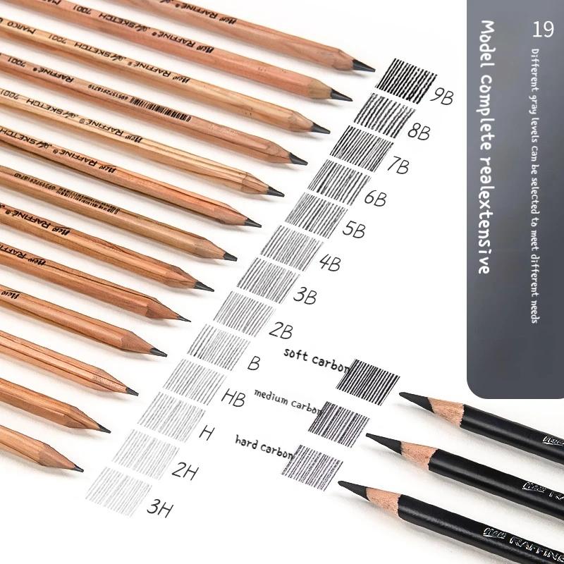 12Pcs Professional Drawing Sketch Pencil Set HB 2H 2B 3B 4B 5B 6B 7B 8B 10B 12B 14B Graphite Hand-Painted Pen School Stationery