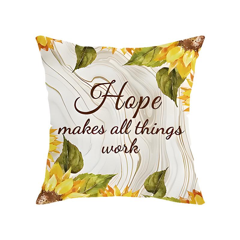 Pillow Cover Set Spring Linen Print Sunflower Pillow Cover Living Room Sofa Pillow Cushion