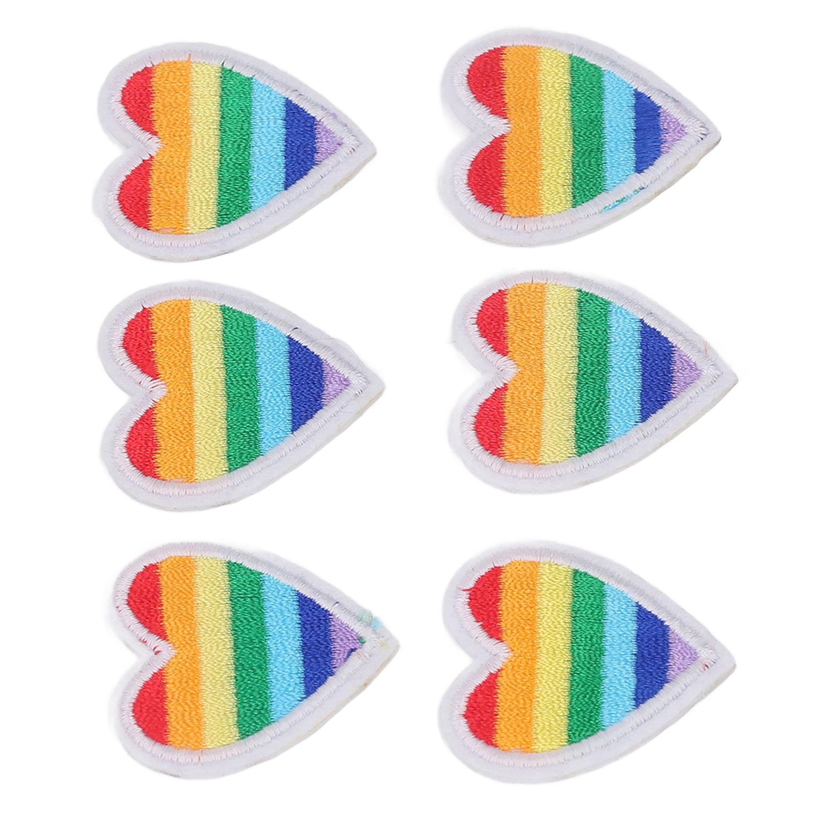 

6 Pcs Heart Patches Heart Shape Patches Decoration for Sewing Embroidery Clothing Repair