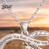 Warm Family Necklace Horse for Women Heart Pendant Sparkling Rhinestone