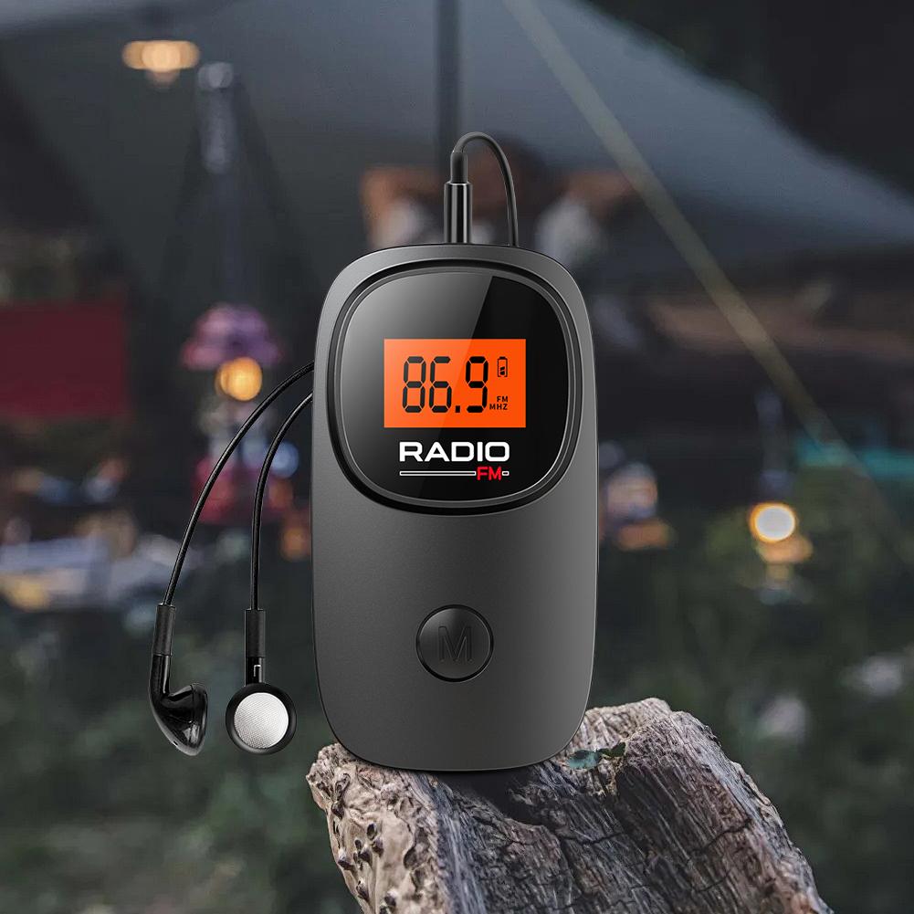 FM Radio Digital Tuning Pocket Radio with Earphone Battery Operated Radio with Clip for Walking Jogging