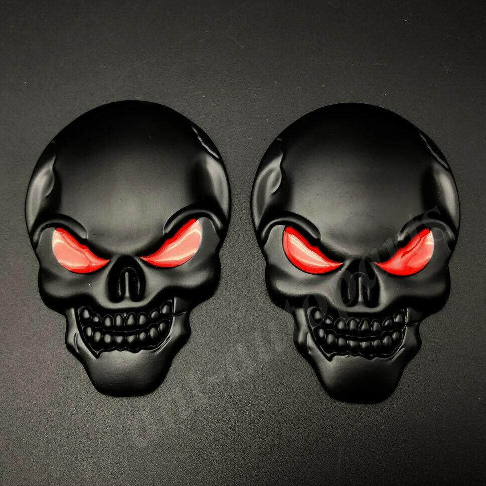Adesivo Teschio Nero Con Ossa - Decalcomania Per Auto, Furgoni, Accessori - 7,5x8,5 Cm