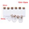 10 Stück Mini Klare Glasflaschen mit Kork Gewürz Nachrichtenfläschchen Leere Wunschflasche DIY Treibende Leere Winzige Gläser Party Dekorationen