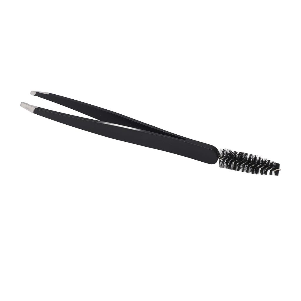 2PCS Eyebrow Tweezer Black Stainless Steel Ergonomic Design Eyelash Grafting Tweezer for Makeup