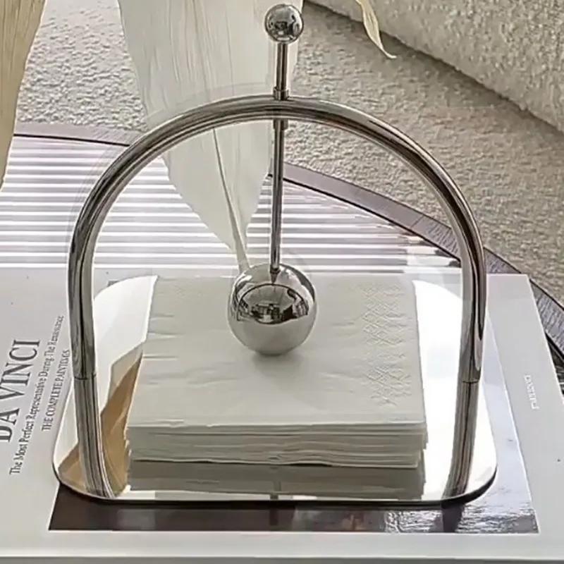 Stainless Steel Tissue Holder, Walnut Wood, Vertical Square Metal Tissue Holder, Western Restaurant Specific Napkin Holder