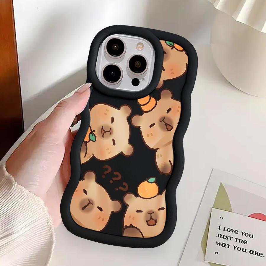 Case for iPhone 11 12 15 Plus 17 Air 14 16 Pro Max 13 XR 8 Soft Phone Cover Capybara Cute