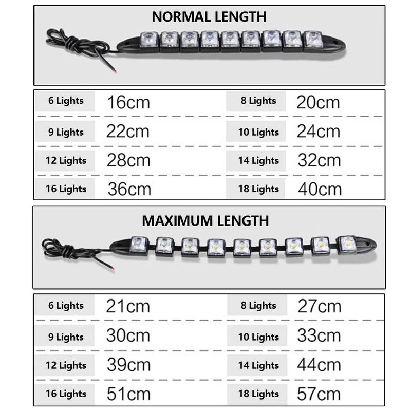 Car LED DRL Daytime Running Lamp White Led Flexibles Waterproof DRL Driving Fog Light Signal DayLight Car Exterior Accessories