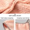 Double-sided Soft Skin-friendly Coral Fleece Towel Quick Drying Super Absorbent Hanging Kitchen Dishwashing Cleaning Cloth Tools