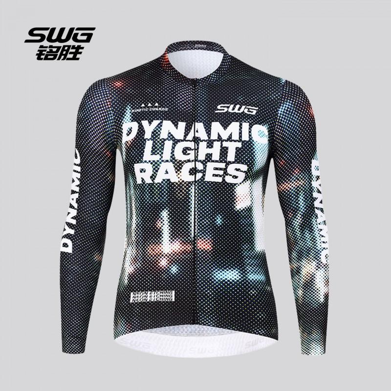 SWG Cycling Jersey Set Men Women Quick Dry Bike Racing Top Neon Print