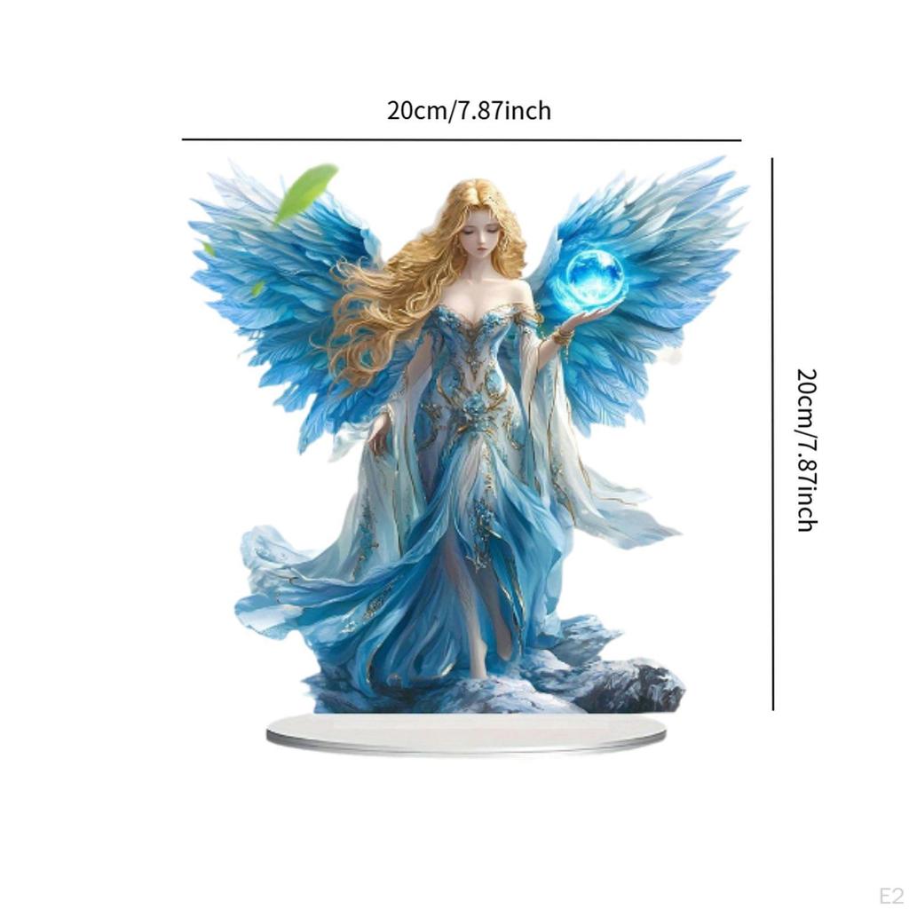 2D Platt Akrylängel Bordsdekoration Bordsdekoration Prydnad Kreativ Estetisk Skrivbord