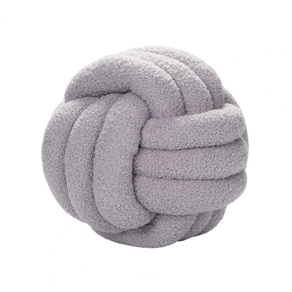 Knotted Ball Pillow Indeformable Eco-friendly Knotted Ball Plush Pillow Hand-woven Knotted Ball Back Throw Pillow 22cm