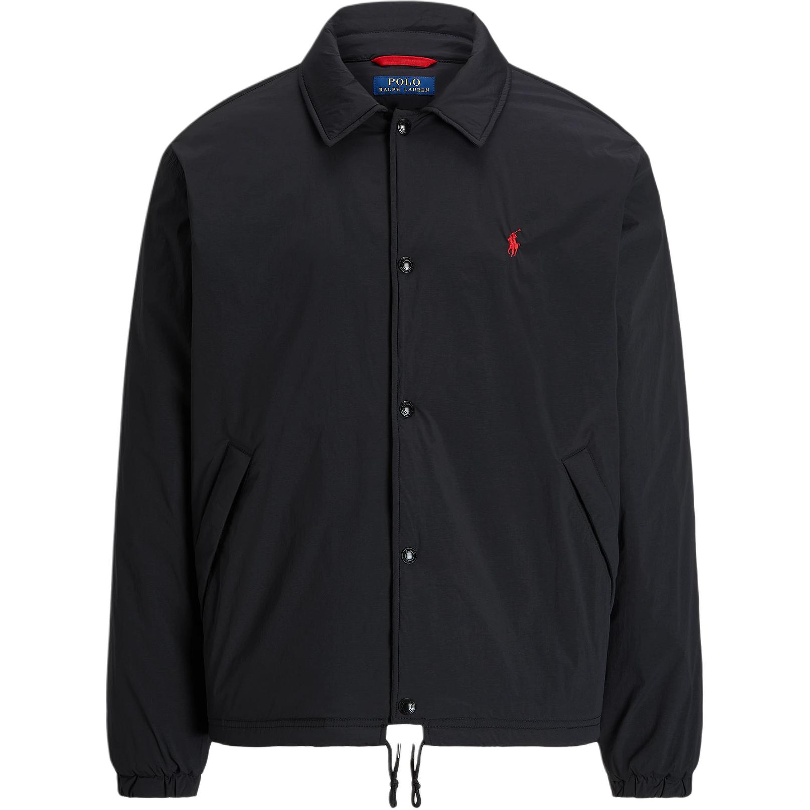 

Polo Ralph Lauren Однотонна куртка з бавовни з коміром поло, однобортна, з довгими рукавами, чоловіча куртка, чорна 710967671001 XL