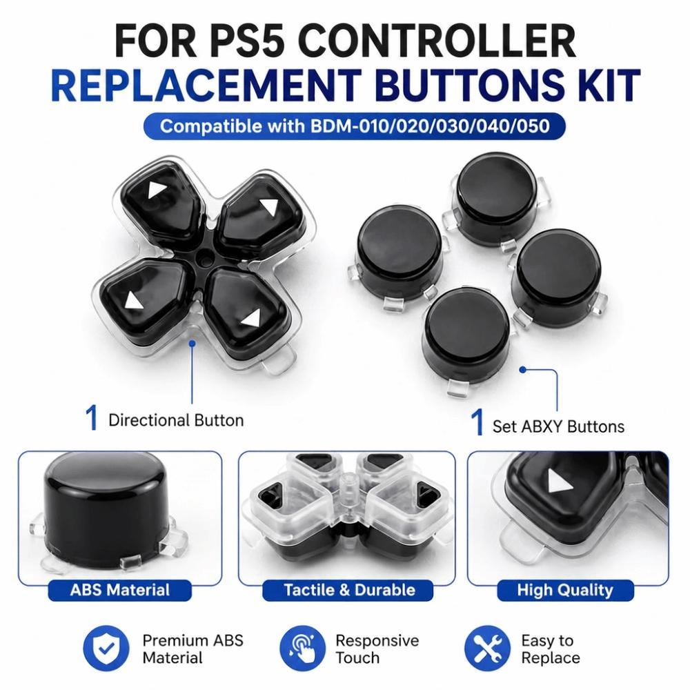 Jelly Color Controller Replacement Buttons Kit for PS5 Controller Controller Customization