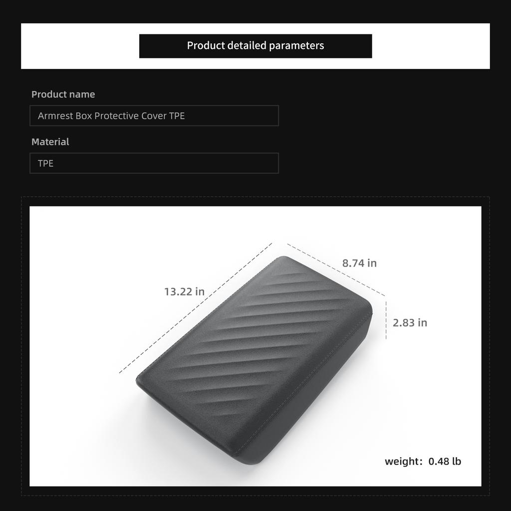 For Tesla Model Y 2025-2025 Armrest Box Protective Cover Central Control Armrest TPE Protector Mat Car Interior Accessories