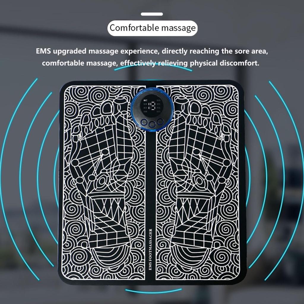 Foot Massager For Muscle Relaxation, 8 Modes And 19 Of Massage Intensity, LCD Display, USB Charging