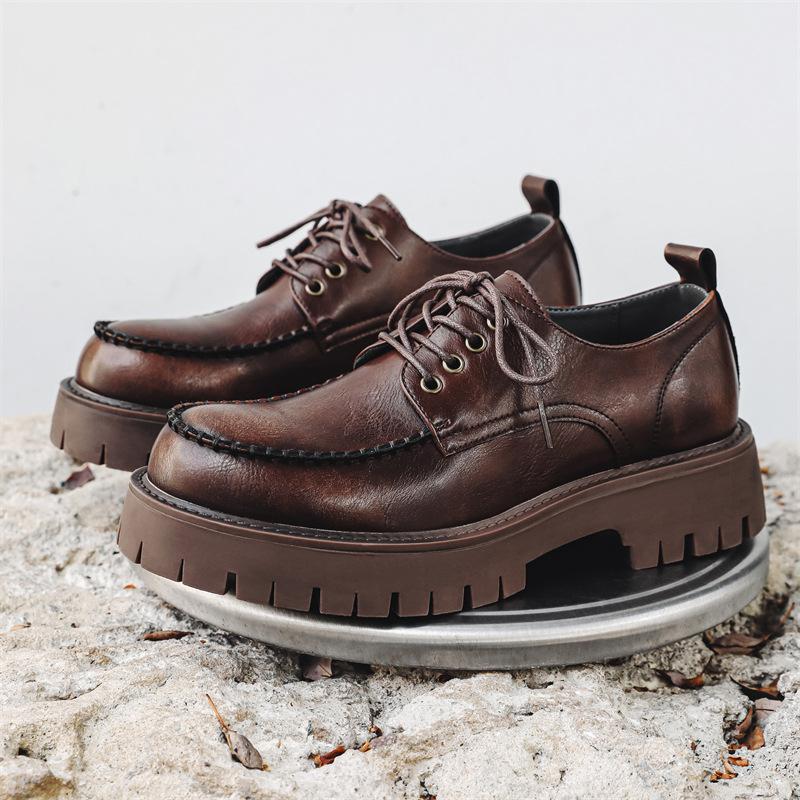 

Британский стиль ретро широкие повседневные кожаные туфли мужские туфли Martin с инструментами низкие деловые туфли с большой головой кожаные туфли 76119-J 38 светло-коричневого